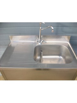 Plonge inox + robinet douchette