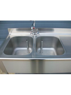 Plonge inox + robinet douchette